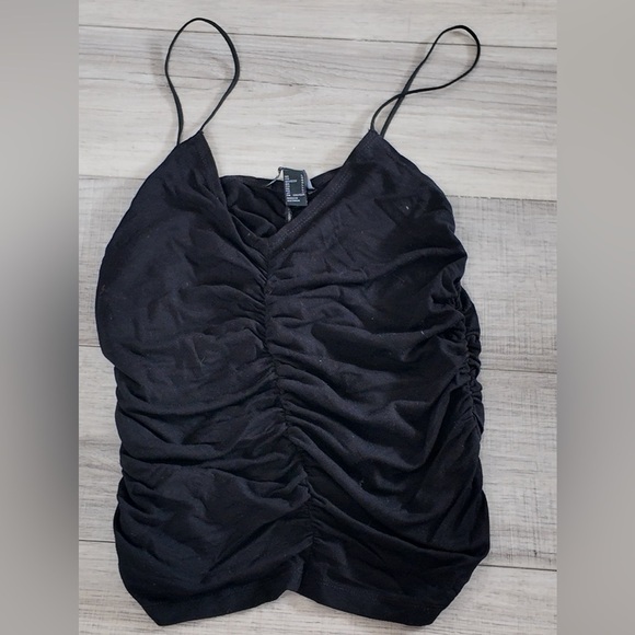 Elegant Black Ruched Women's Tank Top Size L - Minimal , Casual - Picture 3 of 6